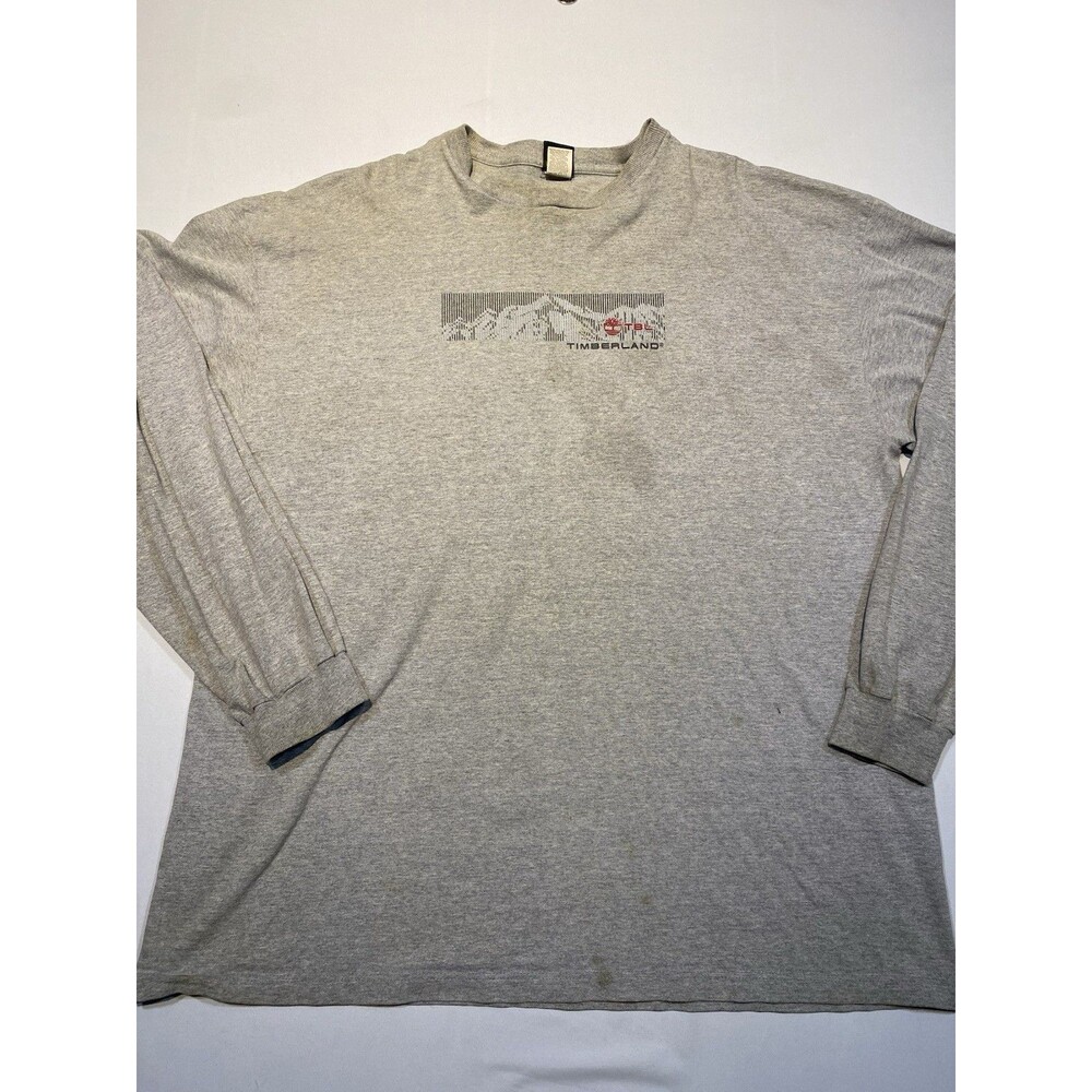 Timberland Men's Vintage Long Sleeve T-Shirt XXL 90s Gray Crew Neck